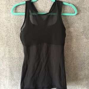 Lululemon Black Mesh Cage Back Sports Bra Tank Top